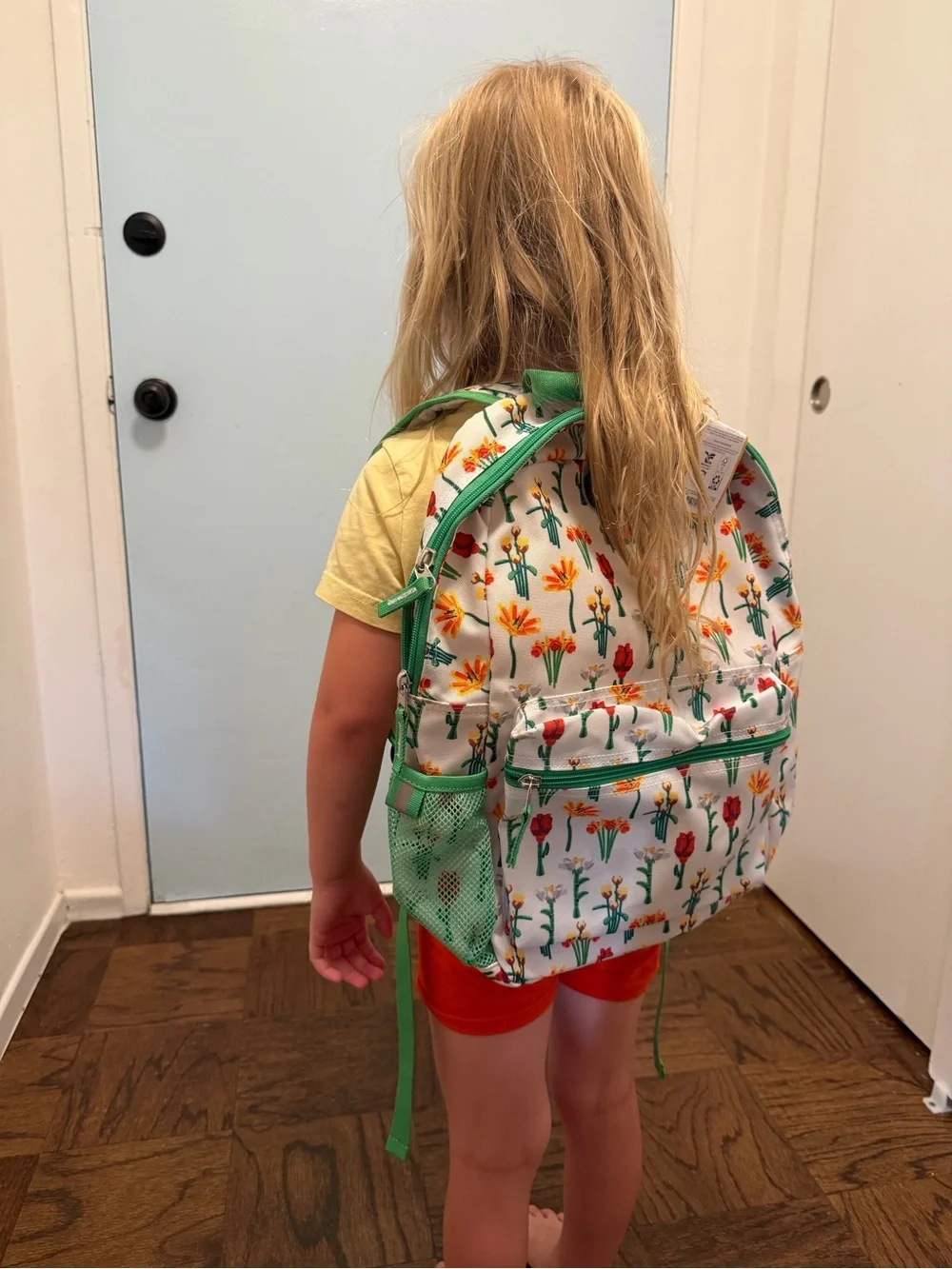 Lego White Floral Kids Backpack with Green Trim- NWT